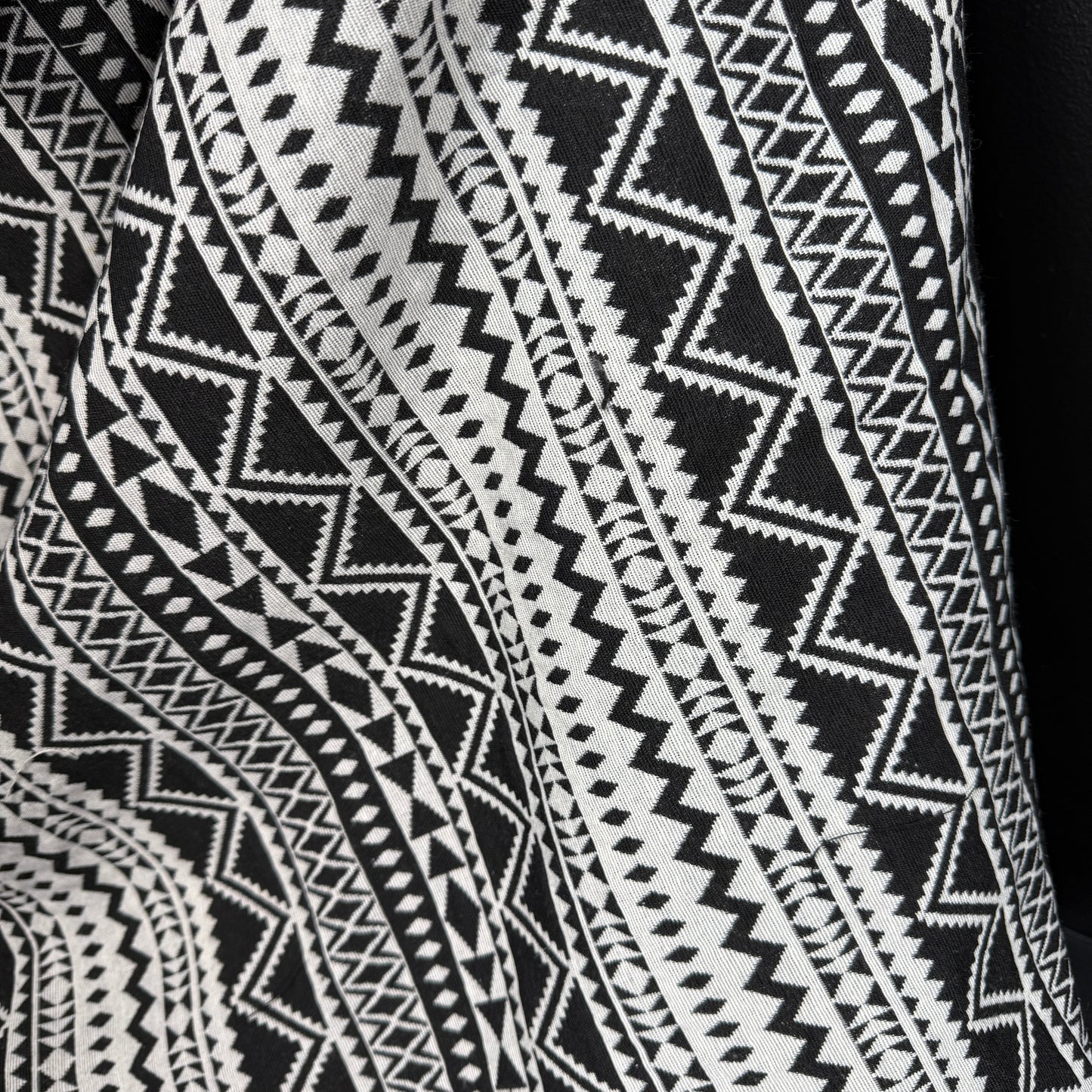 The Compass Weave Collection - Jacquard Tapestry - Black/Natural White