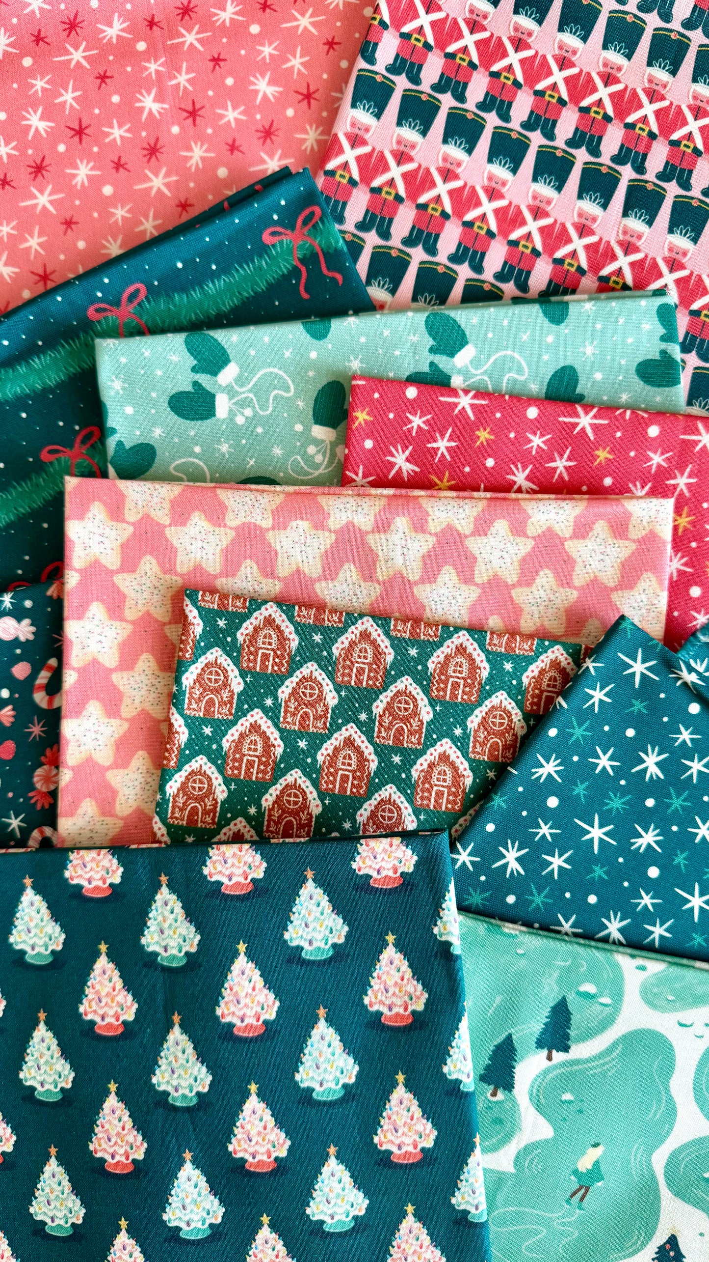 First Flurries - Pink - Bright Holiday - Charla Pettingill - Cloud 9 Fabrics - Poplin