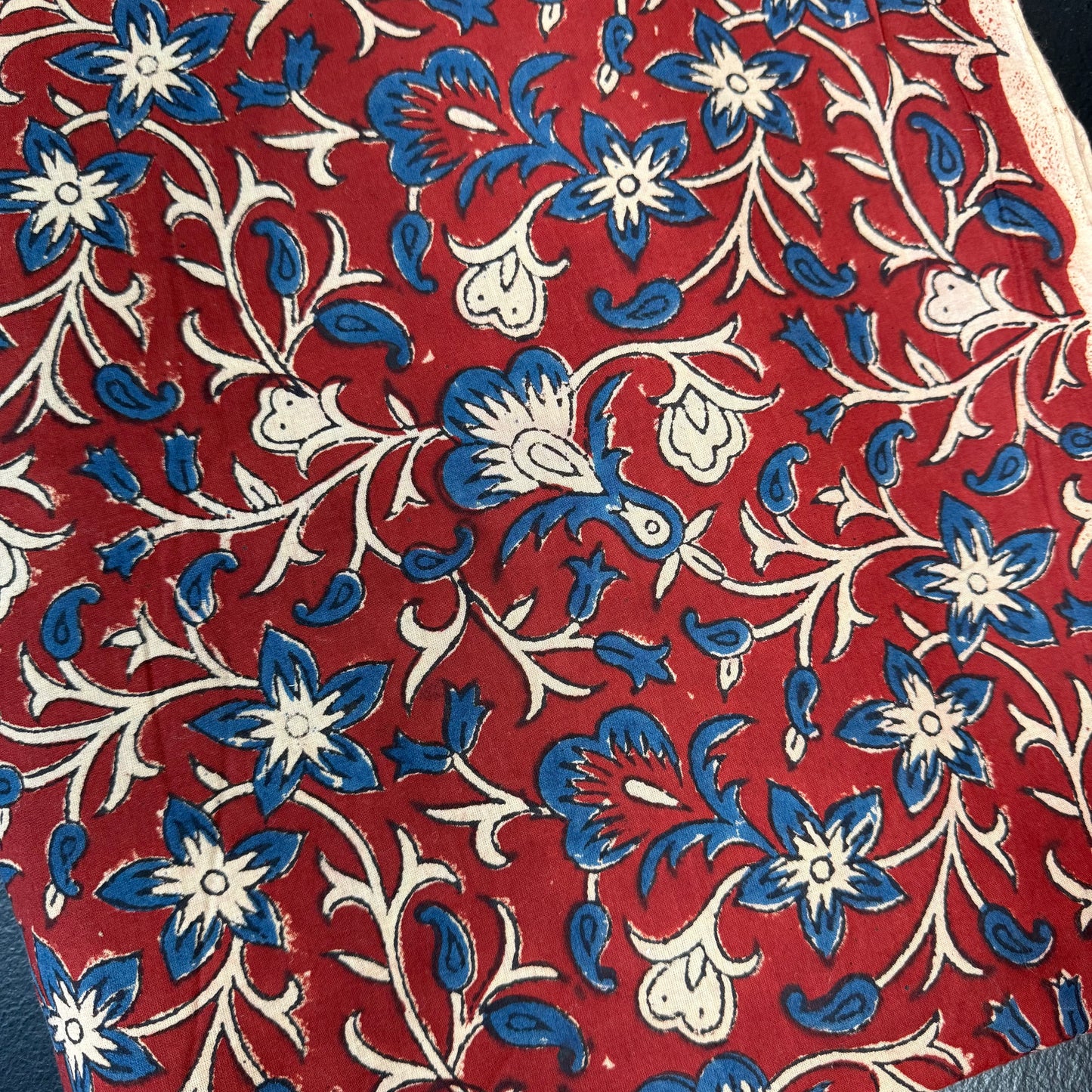 Rust Red Flora - Bagru Indian Cotton Block Print