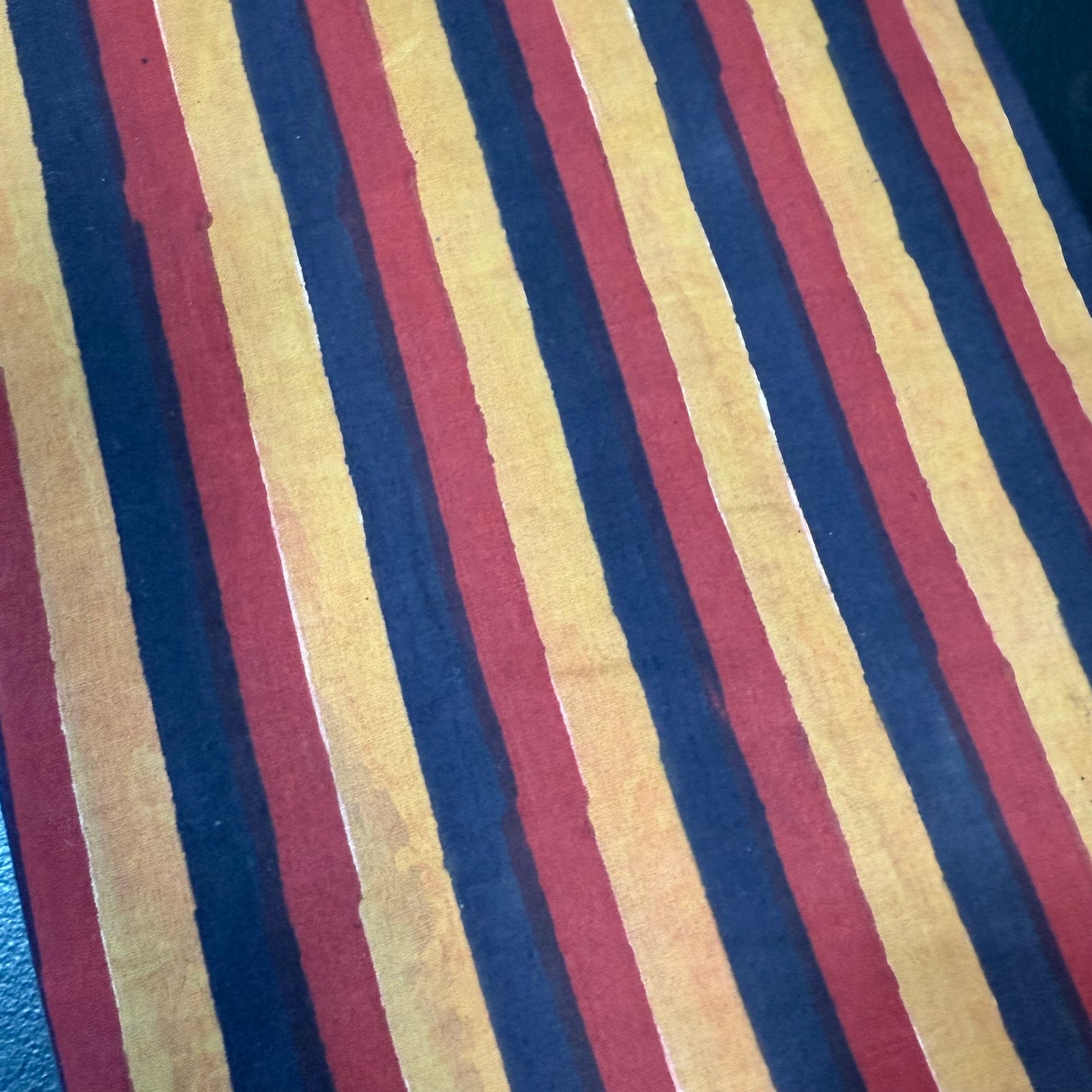 Bold Stirpes Brick Red/Cumin/Onyx - Bagru Indian Cotton Block Print