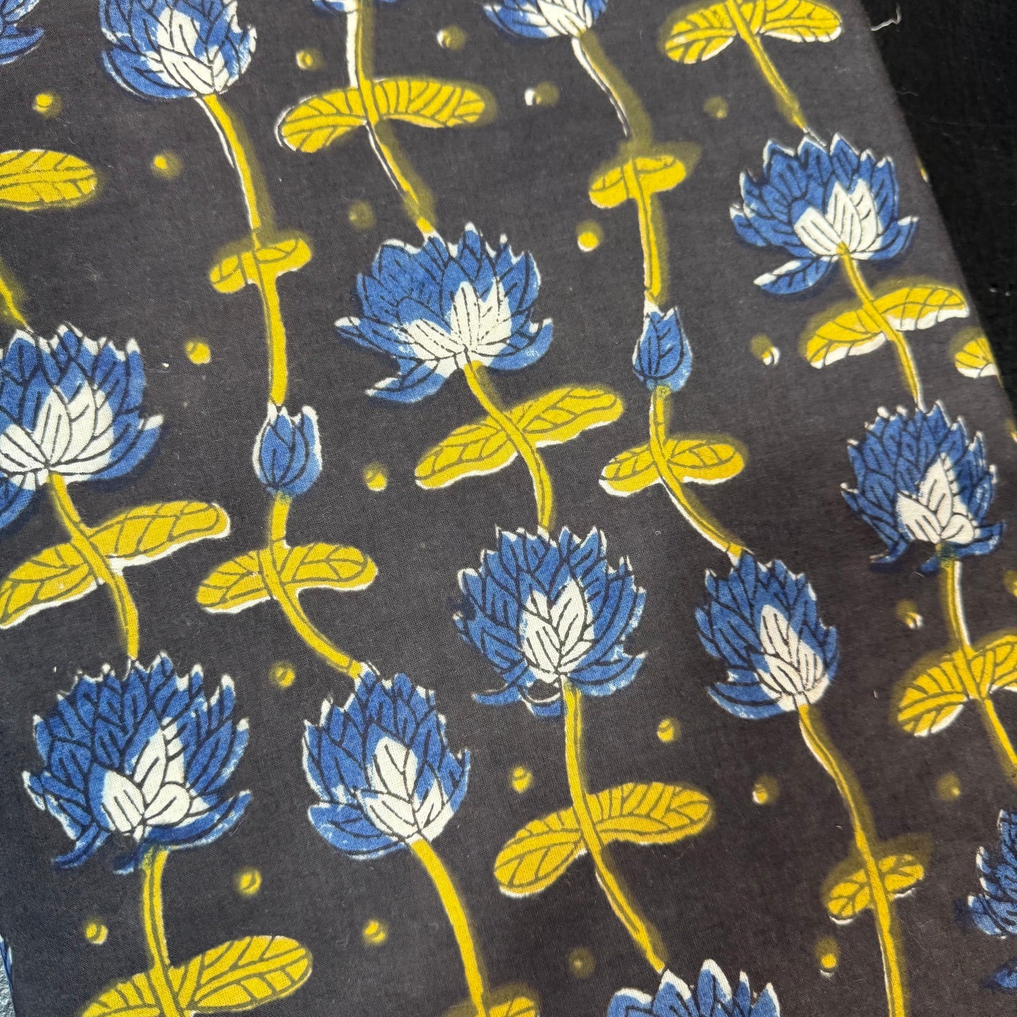 Twilight Bloom - Bagru Indian Cotton Block Print