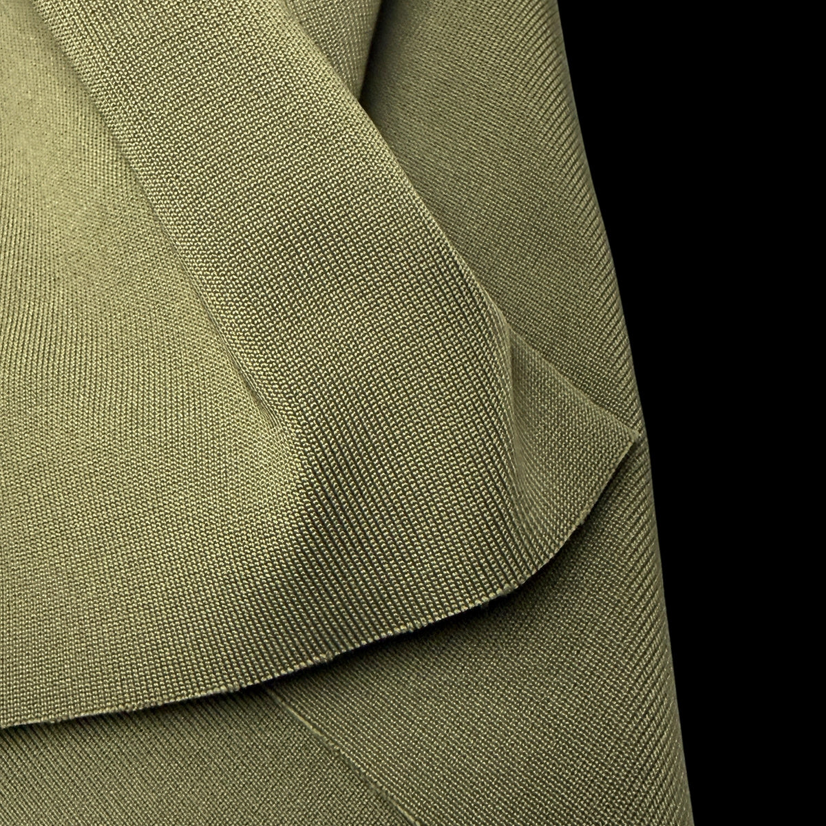 Heavy Knit Ribbing - Olive Green (Deadstock)