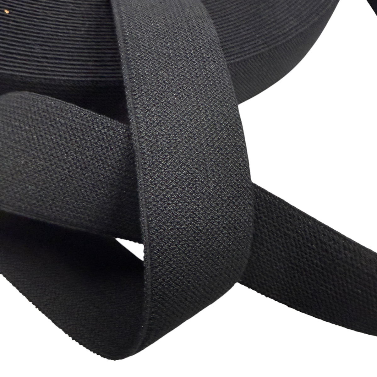 2" Black Suspender Elastic - Sold Per Meter