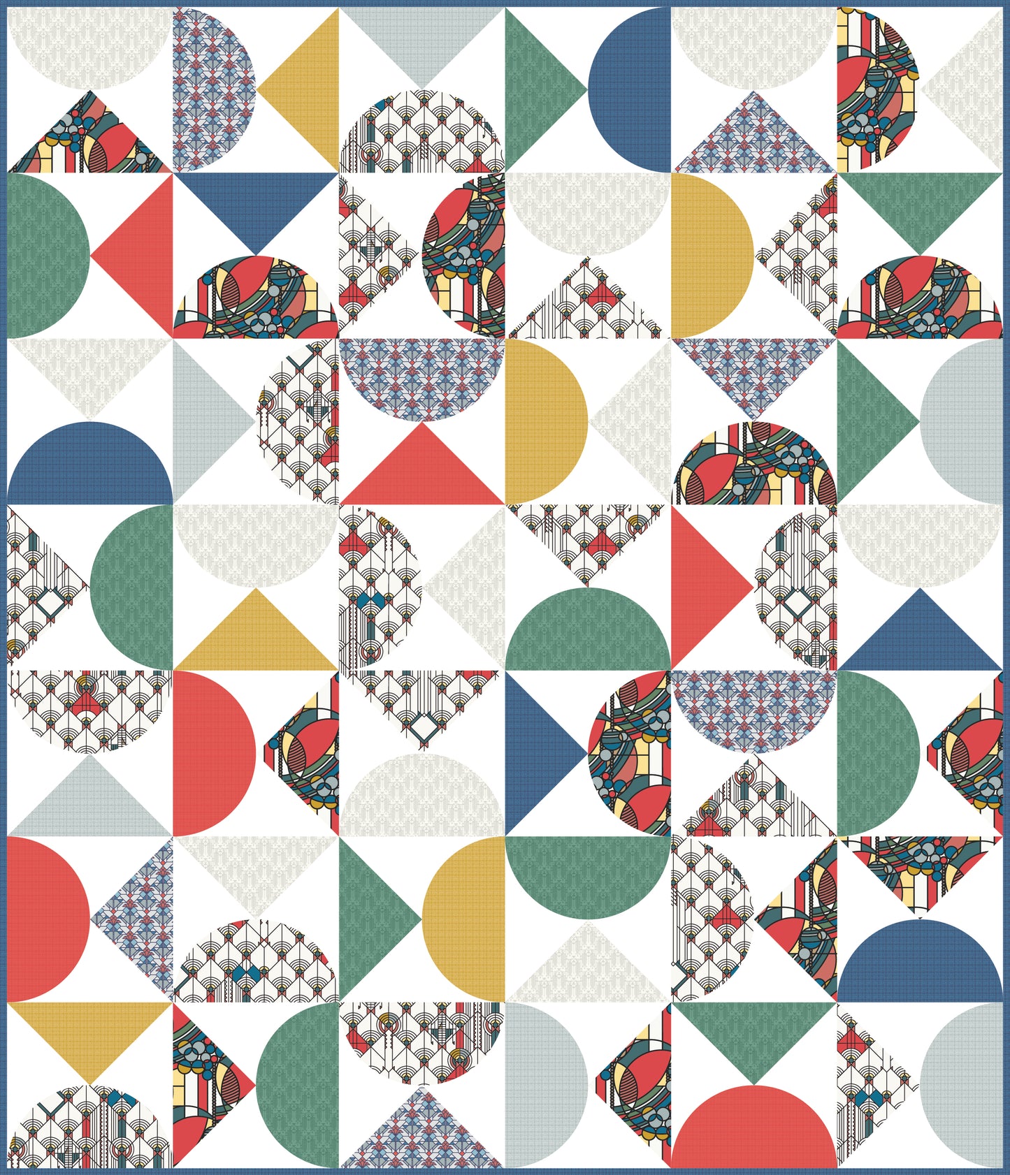 April Showers - Bright - Frank Lloyd Wright - Cloud 9 Fabrics - Poplin