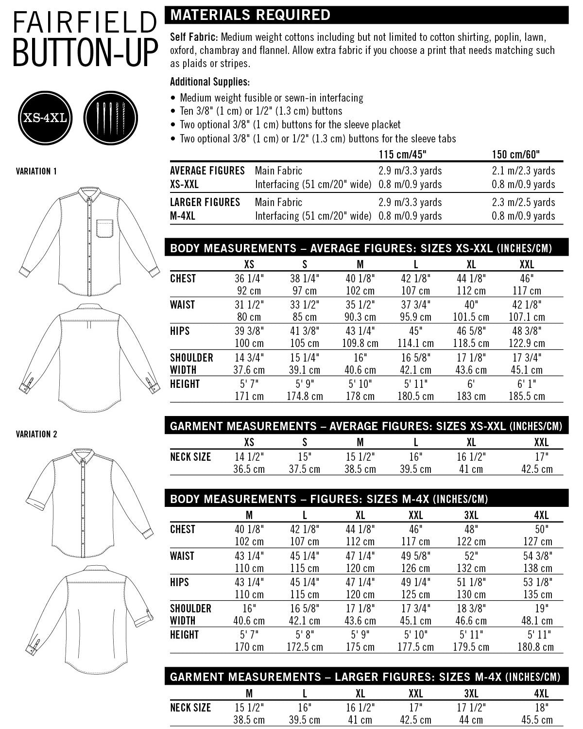 Fairfield Button - Up Shirt Mens PDF Sewing Pattern - Thread Theory - Simplifi Fabric