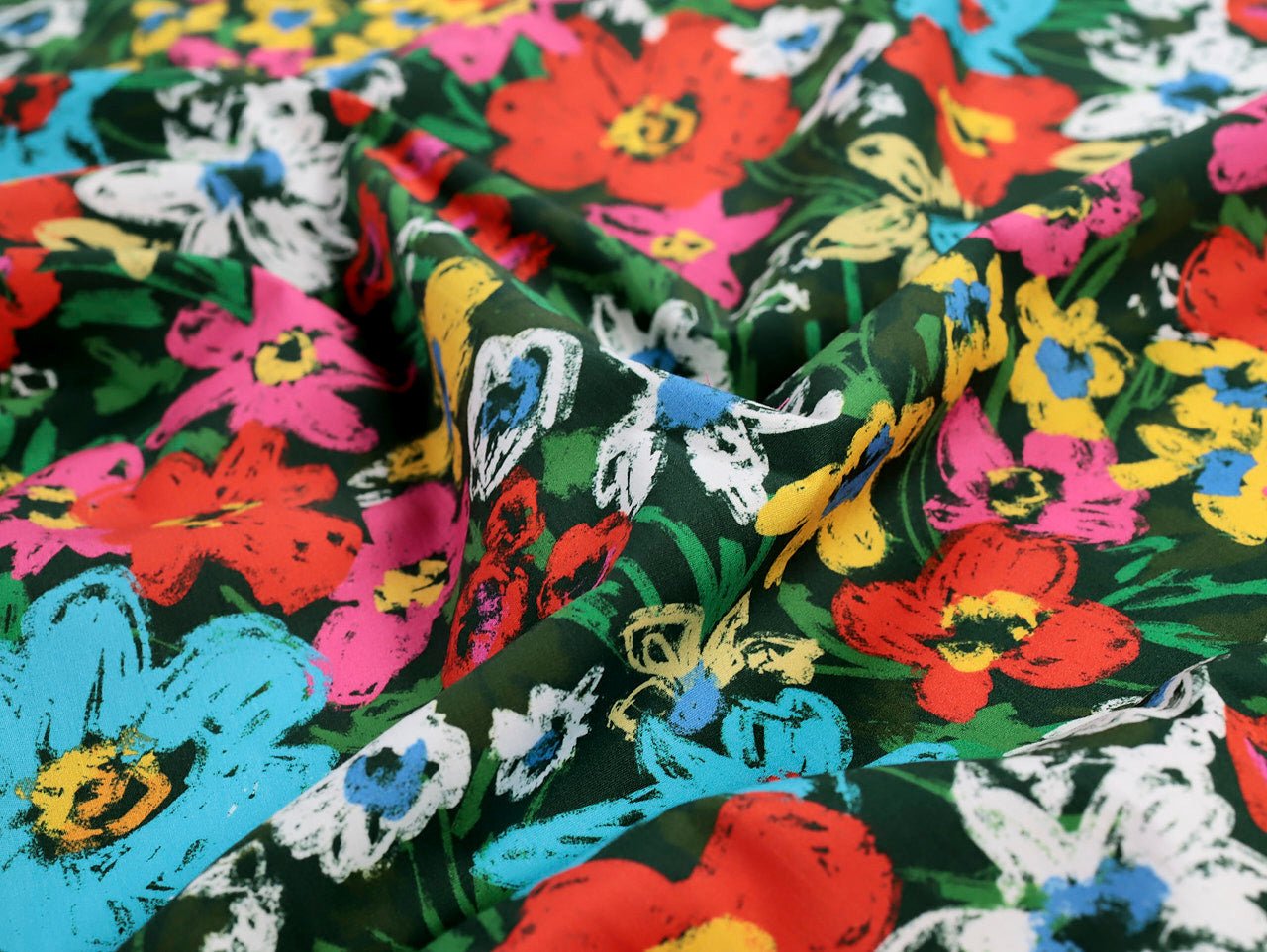 Firle Floral Cotton Lawn - Green - Oeko - Tex 100 - Fabric Godmother - Simplifi Fabric