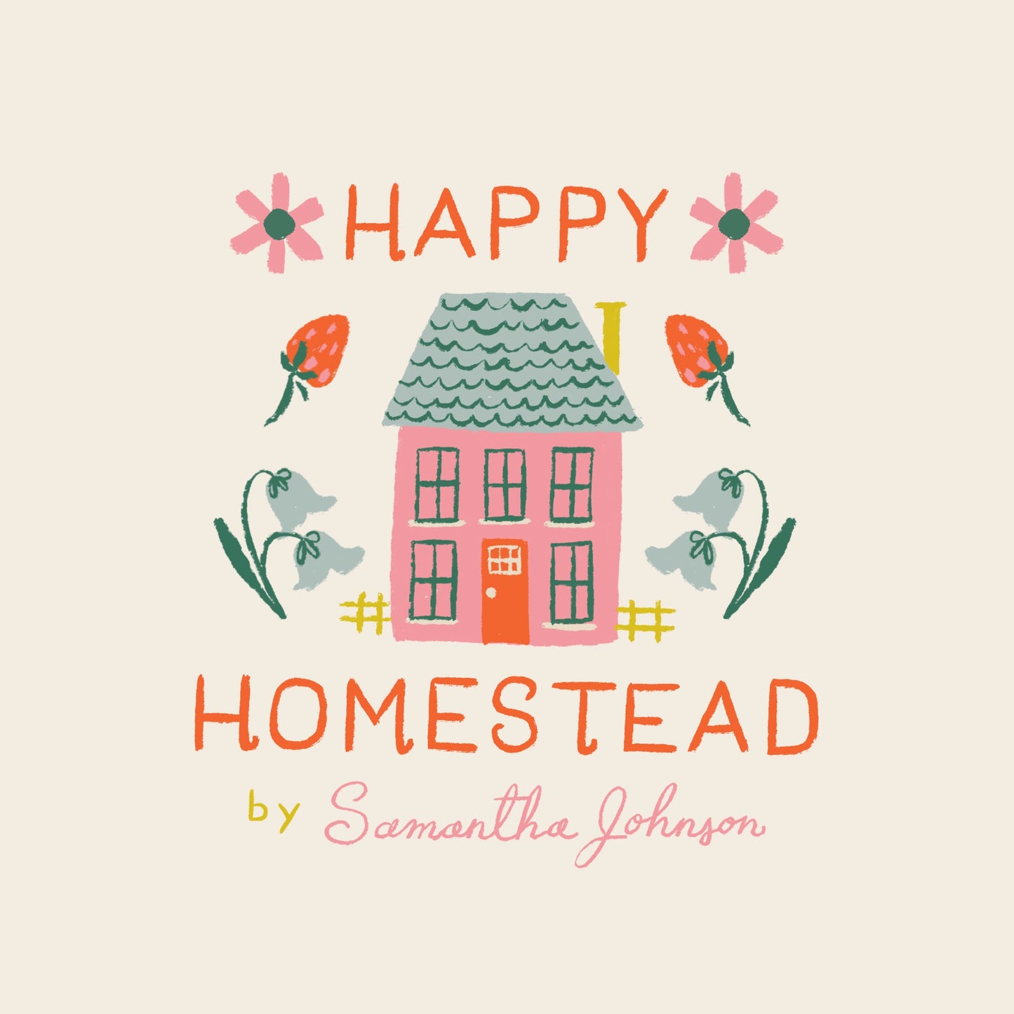 Gingham - Pink/Orange - Happy Homestead - Samantha Johnson - Cloud 9 Fabrics - Poplin - Simplifi Fabric
