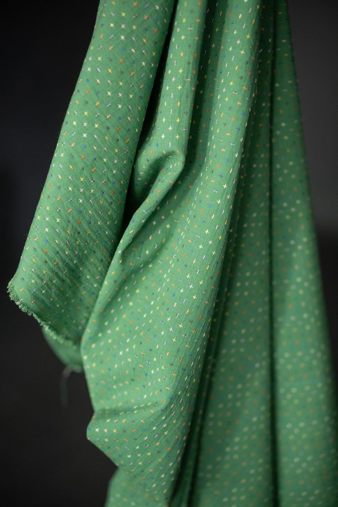 Green Bobbette Cross Indian Cotton - Merchant & Mills - Simplifi Fabric