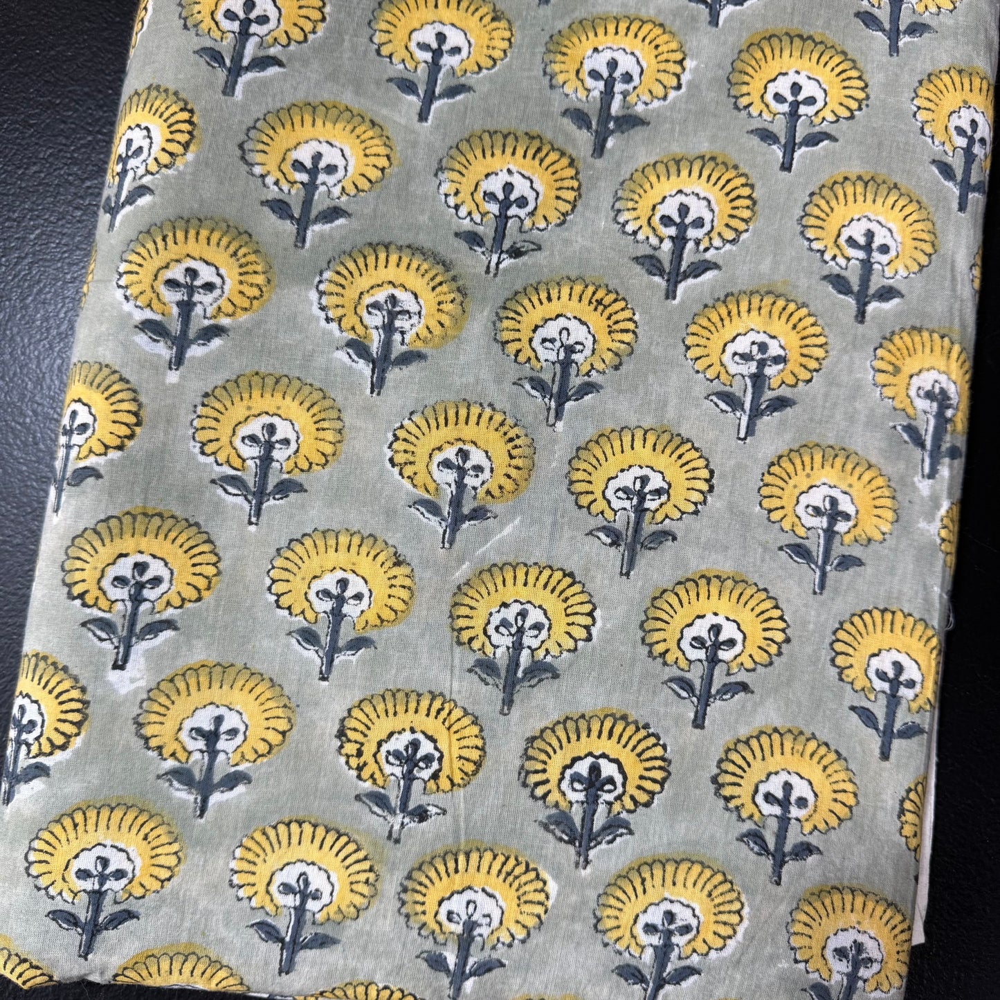 Dandilion Dream Sage - Bagru Indian Cotton Block Print