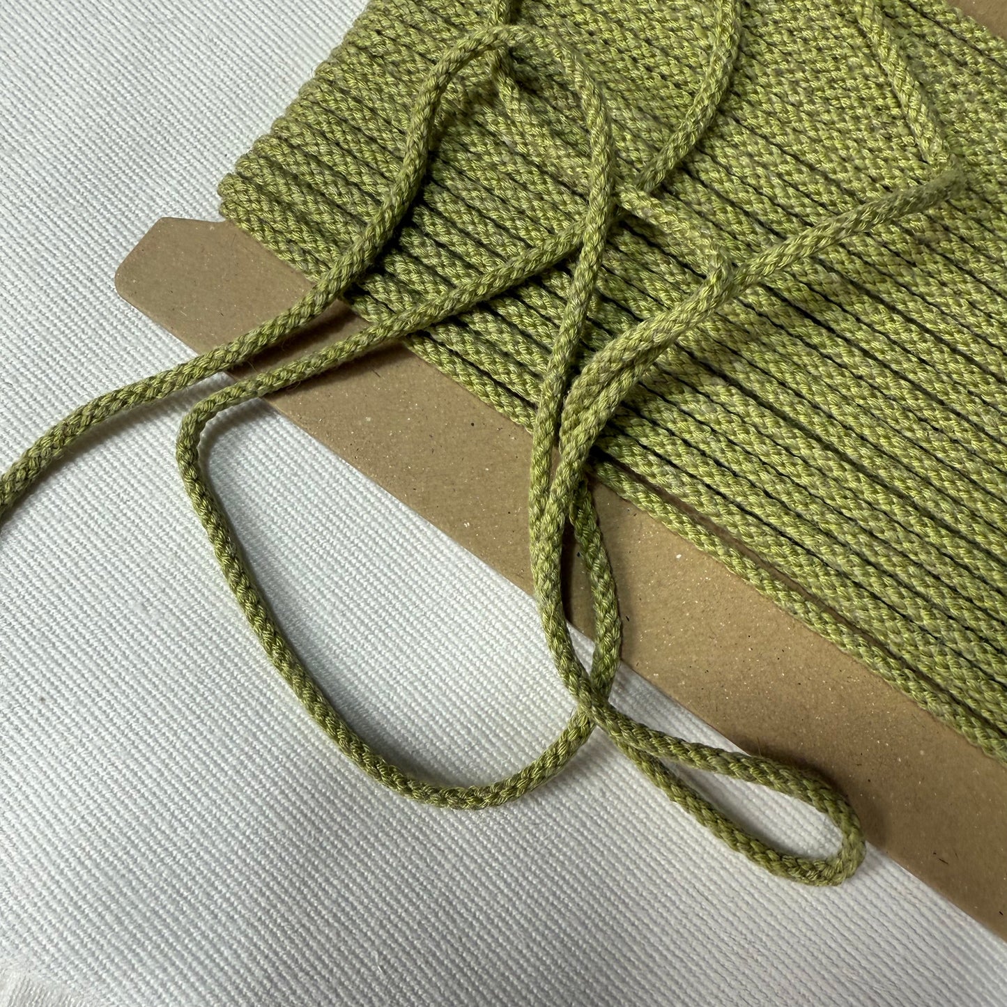3mm Linen Blend Cord- Japanese Import - Moss Green (sold per meter)