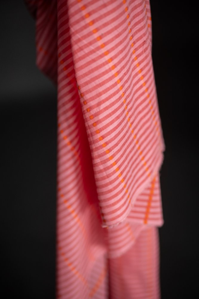 Pink Lumiere Indian Striped Cotton - Merchant & Mills - Simplifi Fabric