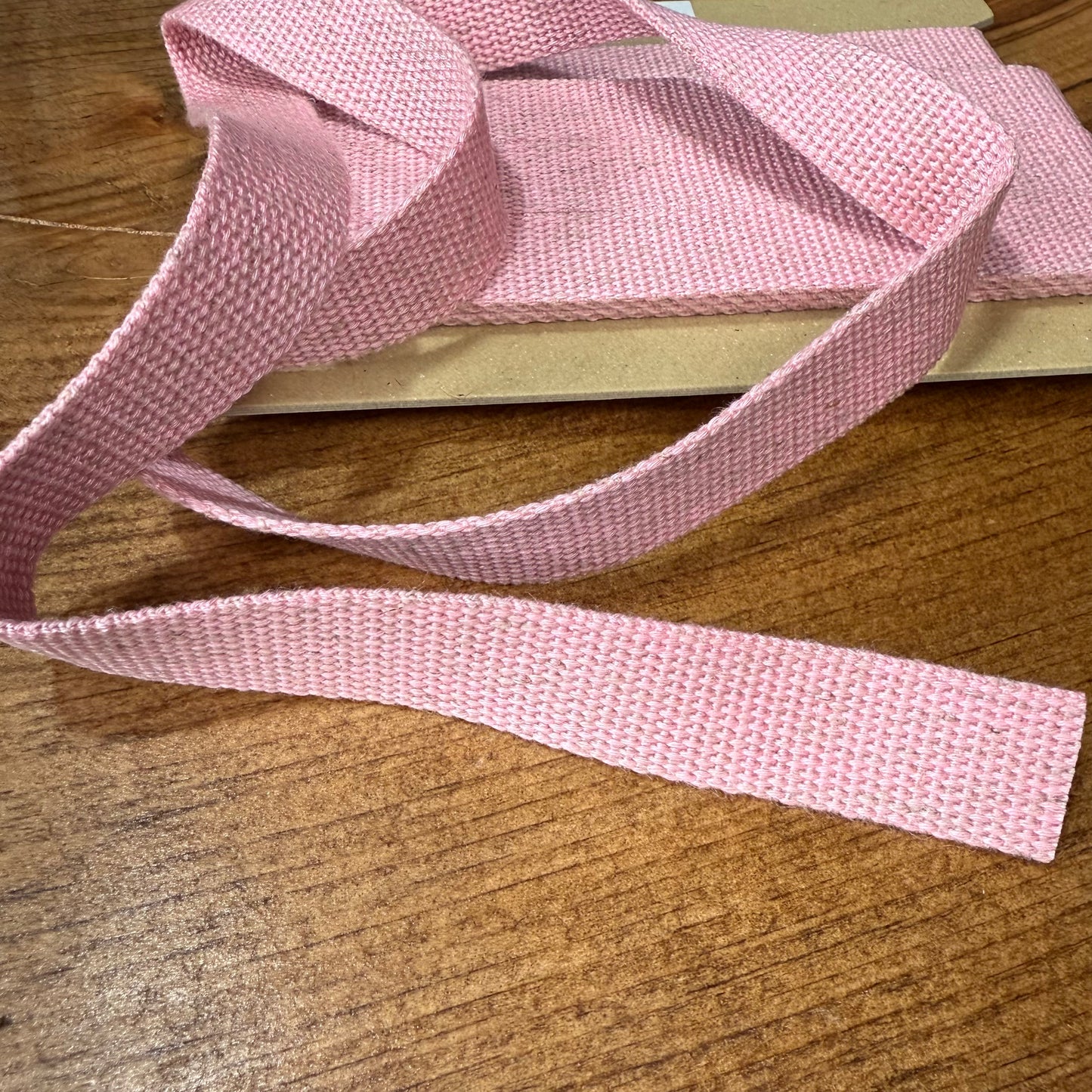 20mm Linen Blend Marble Webbing - Japanese Import - Pink (sold per meter)