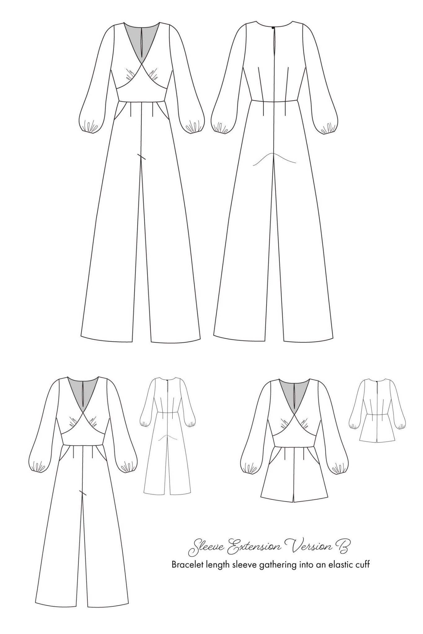 Springe Jumpsuit Sleeve Extension PDF Pattern - Sew Love Patterns - Simplifi Fabric