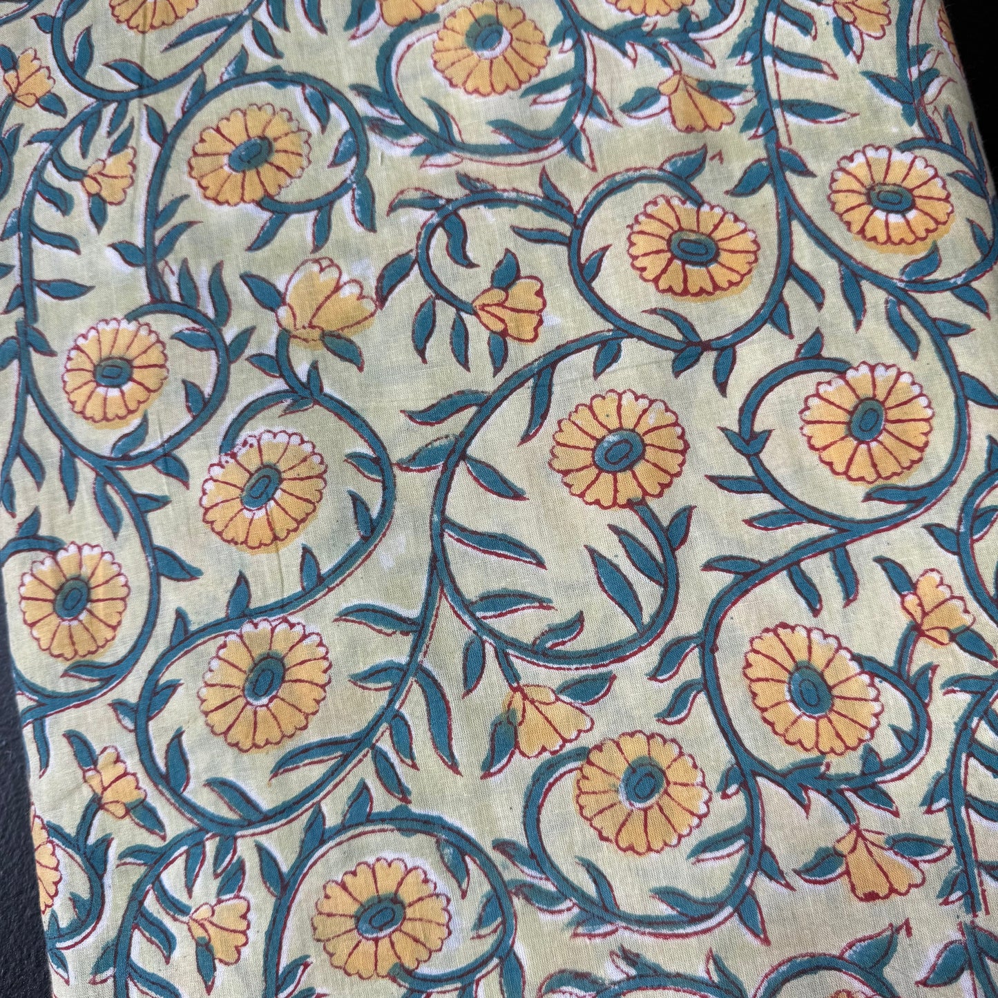 Sunshine Vine - Bagru Indian Cotton Block Print