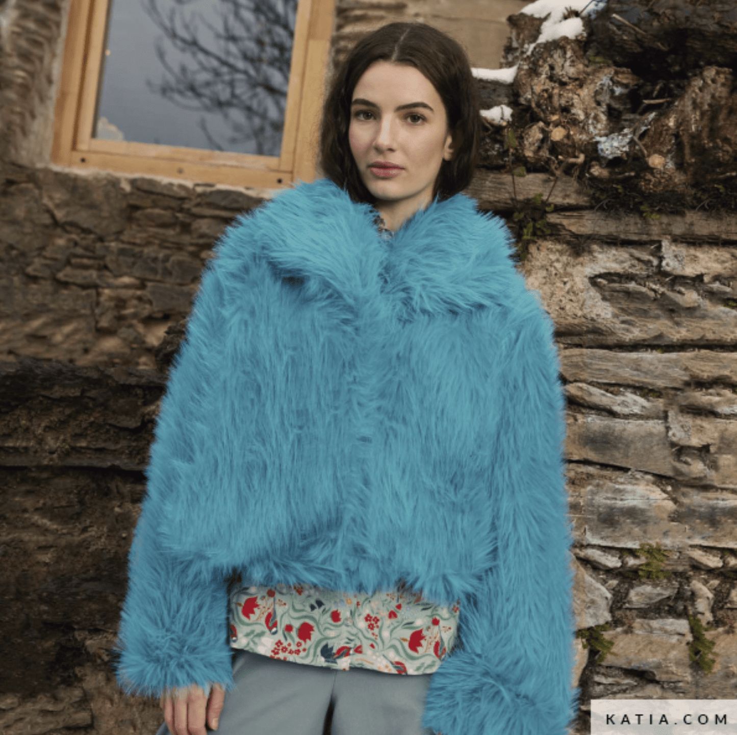Vegan Long - Pile Faux Fur - Aquamarine - Katia - Simplifi Fabric