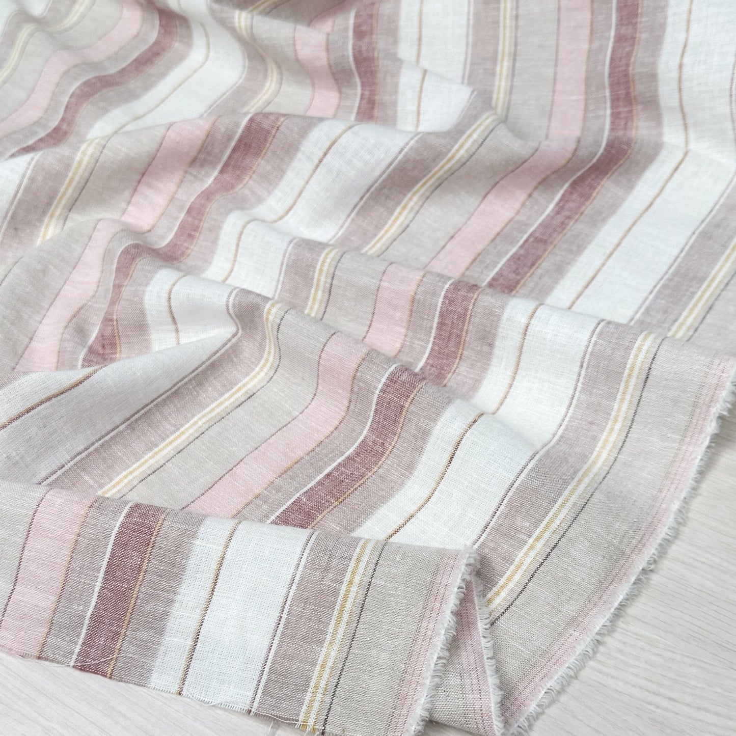 Yarn Dyed Cotton Linen - Stripe - Desert - Simplifi Fabric
