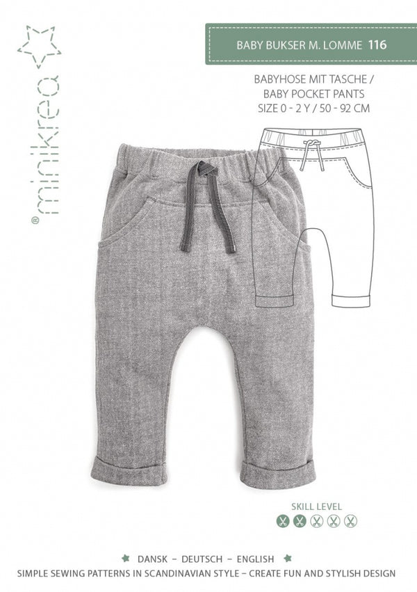 Baby Pocket Pants - Minikrea - Pattern - 0-2 Years