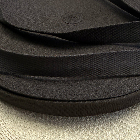 1" Organic Cotton RPET Webbing - Earth Brown (Dark Brown) - Simplifi Fabric