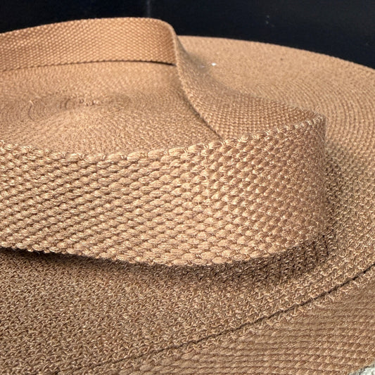 1" Organic Cotton RPET Webbing - Natural Toffee - Simplifi Fabric
