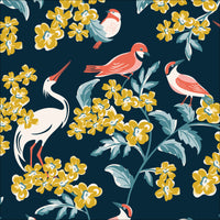 Bird Watching - Flower Garden - Hang Tight Studio - Cloud 9 Fabrics - Poplin