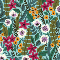 Flower Meadow - Zebras - Maria Galybina - Cloud 9 Fabrics - Poplin