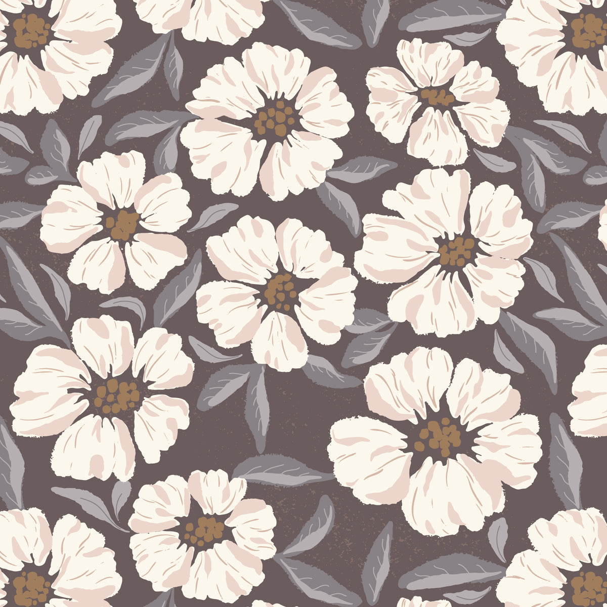 Ground Cover - Plum - Lisee Ree Designs - Midwinter Memories - Cloud 9 Fabrics - Organic Cotton Poplin
