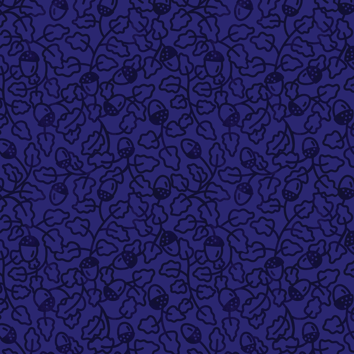 Oak Leaves - Blue/Navy - Jojulein Design - Foxwood - Cloud 9 Fabrics - Organic Cotton Poplin