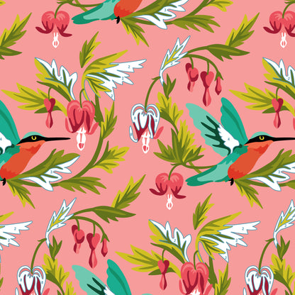 Bleeding Heart Buffet - Pink/Multi - Paint-By-Number Garden Party - Elle Crée - Cloud 9 Fabrics - Poplin