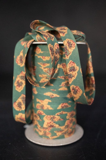 2cm Jardin Azure Indian Blockprint Cotton Bias Binding - Merchant & Mills (Sold Per Meter) - Simplifi Fabric