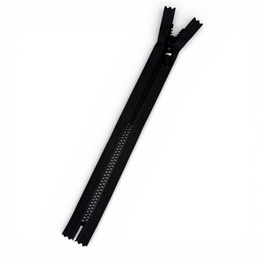 5 Chunky Molded Plastic Zipper - 10" - Black - YKK Style - Simplifi Fabric