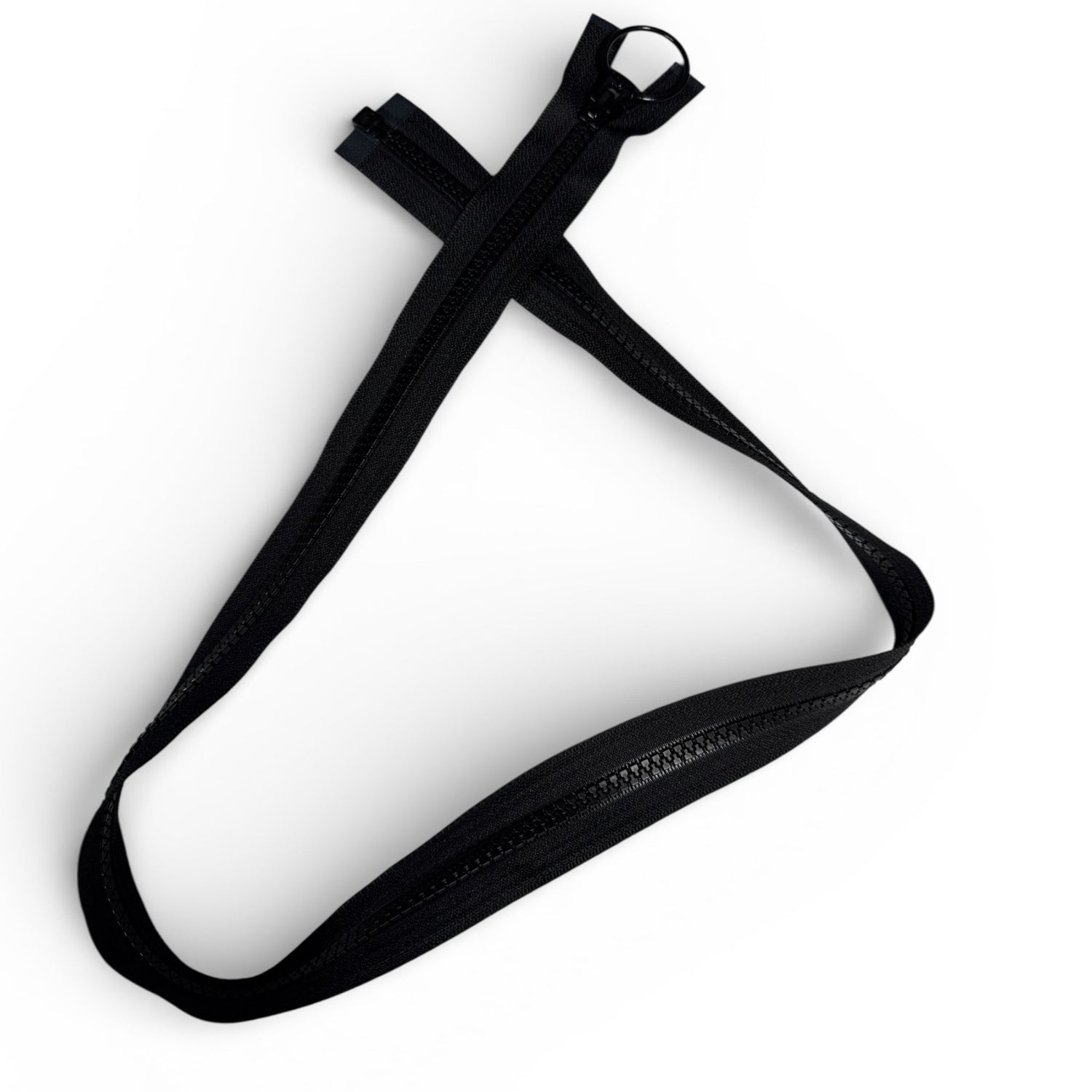 5 Chunky Reverse Coil Zipper With Ring Pull - 31" - Black - YKK Style - Simplifi Fabric