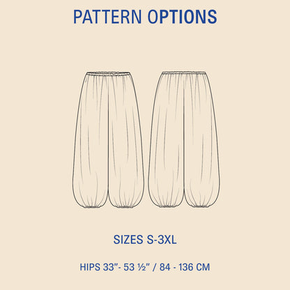 Bubble Pants Womens Paper Pattern - Wardrobe by Me