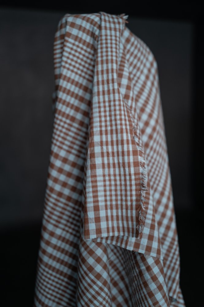 Frankie Organic Cotton Linen Check - Merchant & Mills