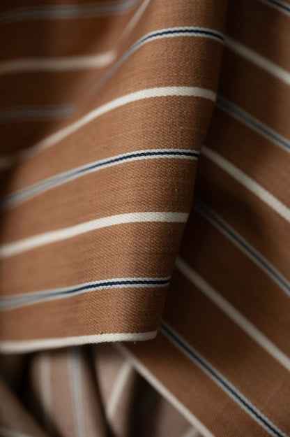 Nutmeg Stripe 8oz Handloom Indian Cotton Denim - Merchant & Mills