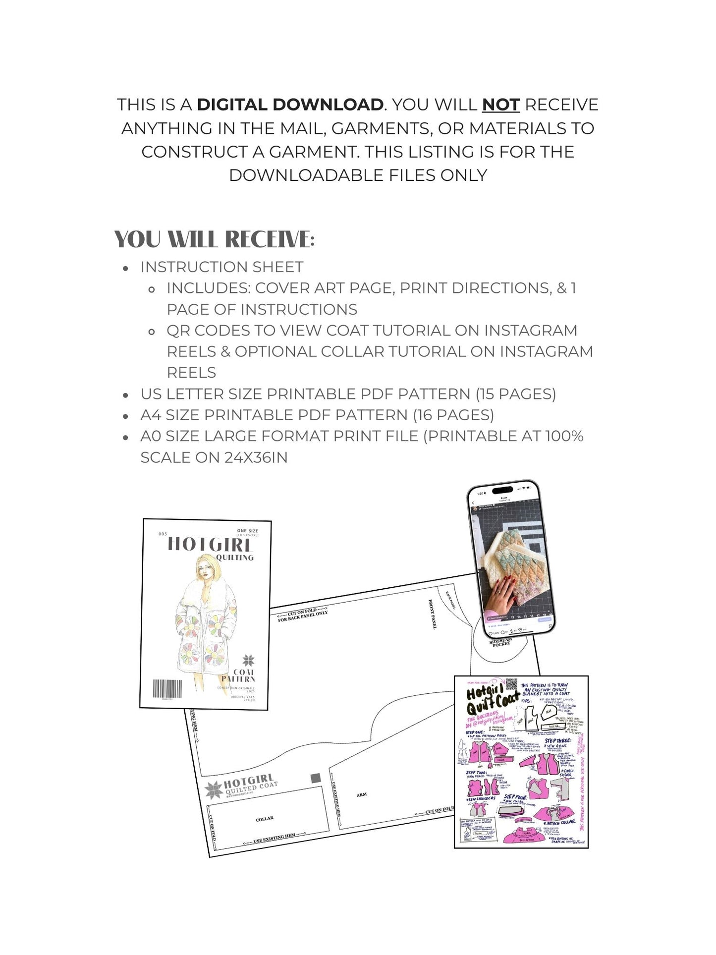 Coat - PDF Pattern - Hot Girl Quilting