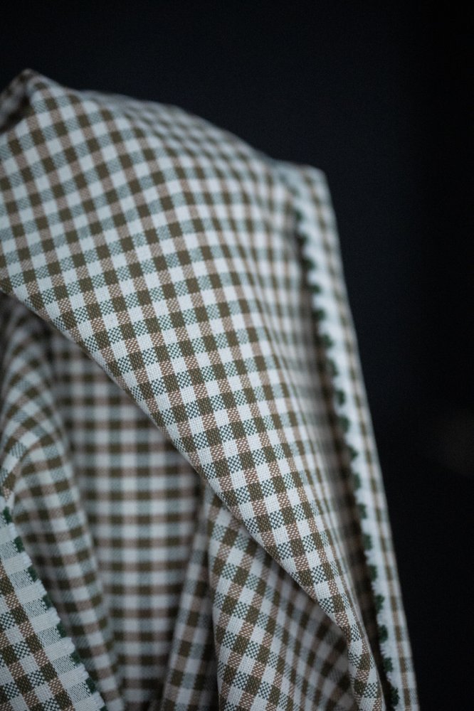 Biscuit Gingham Heavy Recycled Cotton - European Import - Merchant & Mills