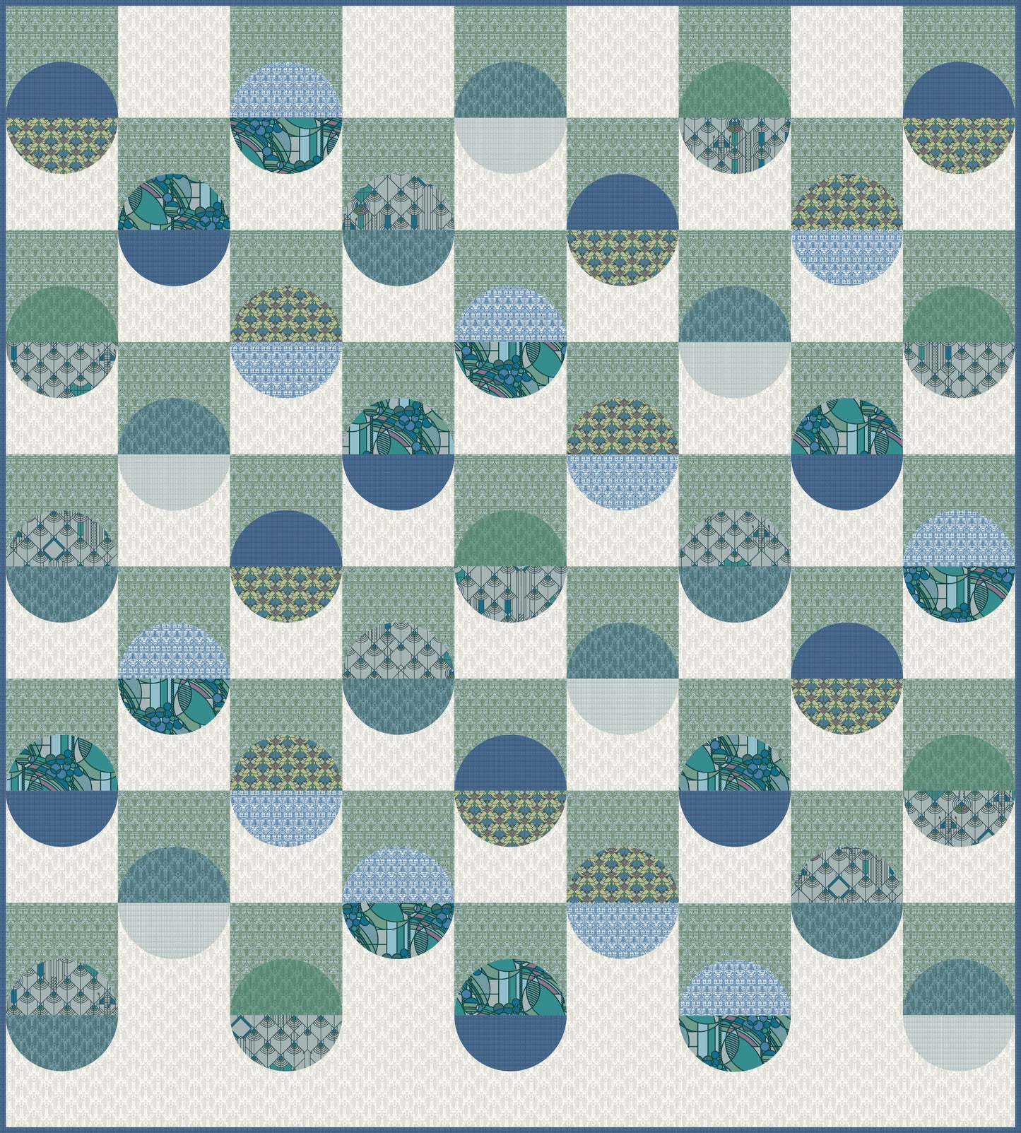 April Showers - Bright - Frank Lloyd Wright - Cloud 9 Fabrics - Poplin