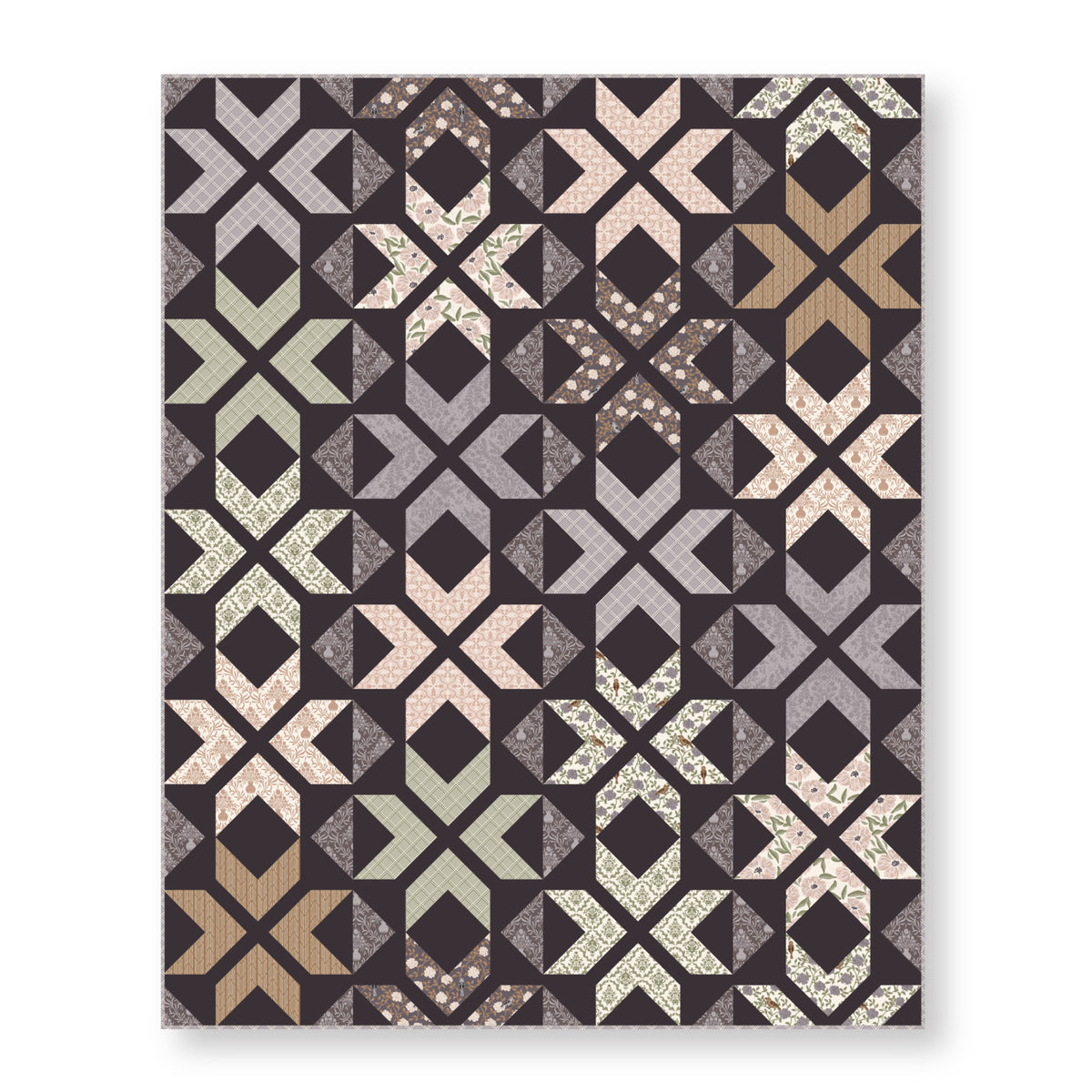 Hushed Rows - Lisee Ree Designs - Midwinter Memories - Cloud 9 Fabrics - Organic Cotton Poplin