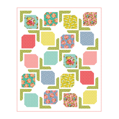 Ties That Bind - Light Pink - Paint-By-Number Garden Party - Elle Crée - Cloud 9 Fabrics - Poplin