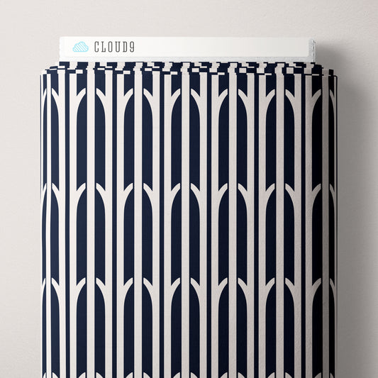 Aaliyah - Navy - Amy MacCready - Elegant Estuaries - Cloud 9 Fabrics - Duck Canvas