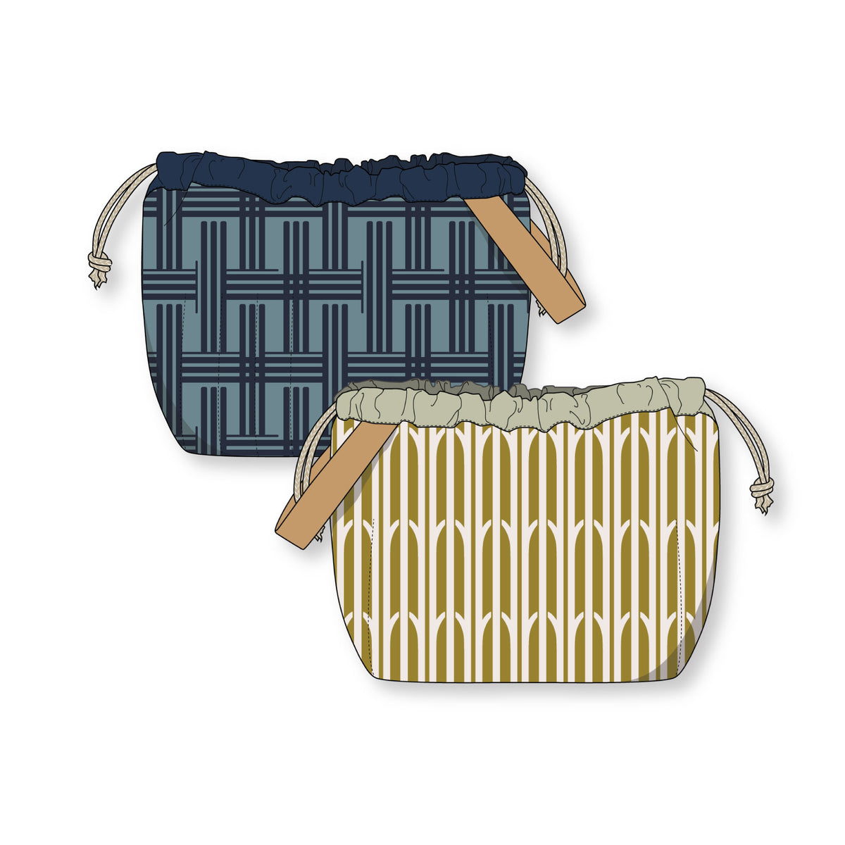 Aaliyah - Navy - Amy MacCready - Elegant Estuaries - Cloud 9 Fabrics - Duck Canvas