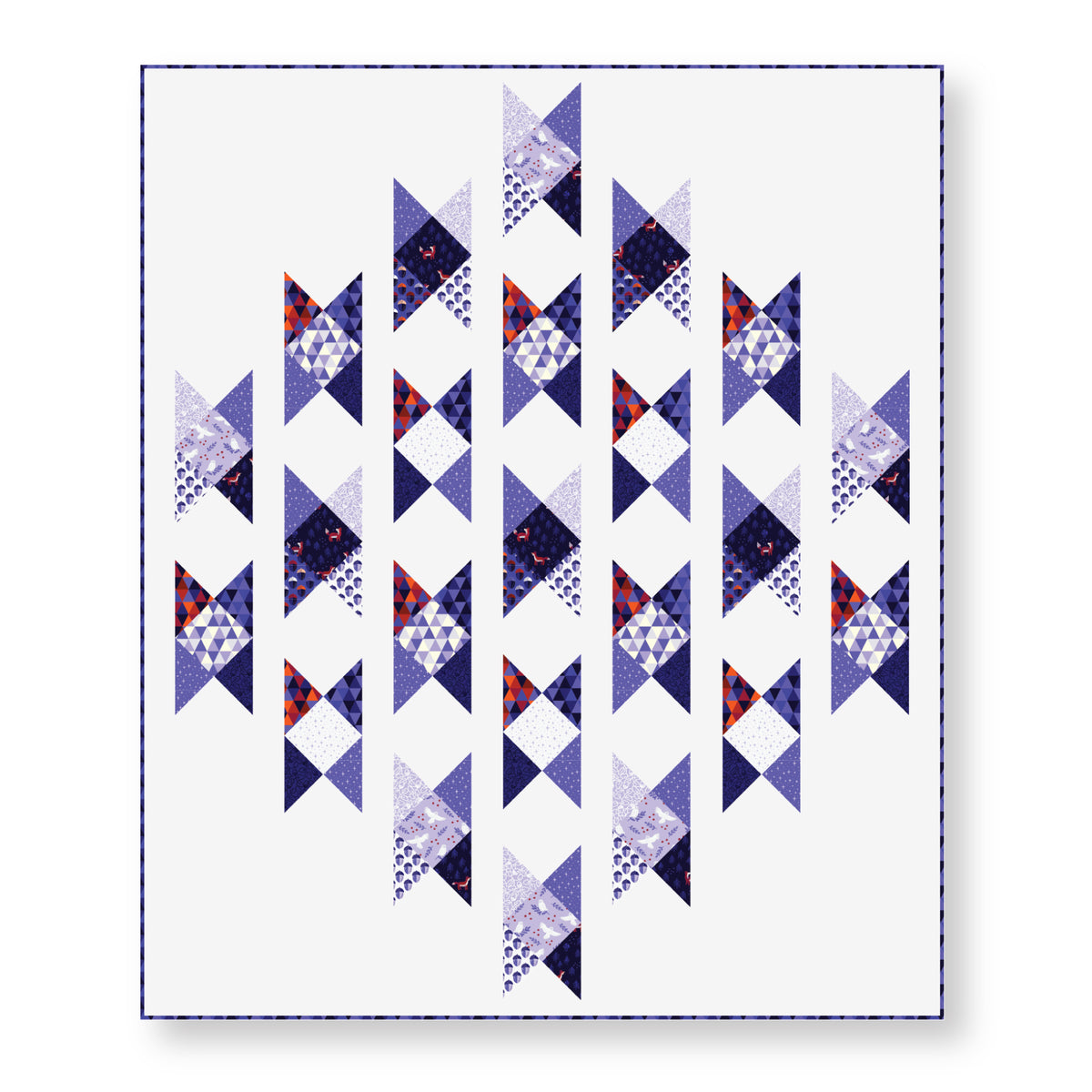 Triangles - Red/Orange - Jojulein Design - Foxwood - Cloud 9 Fabrics - Organic Cotton Poplin