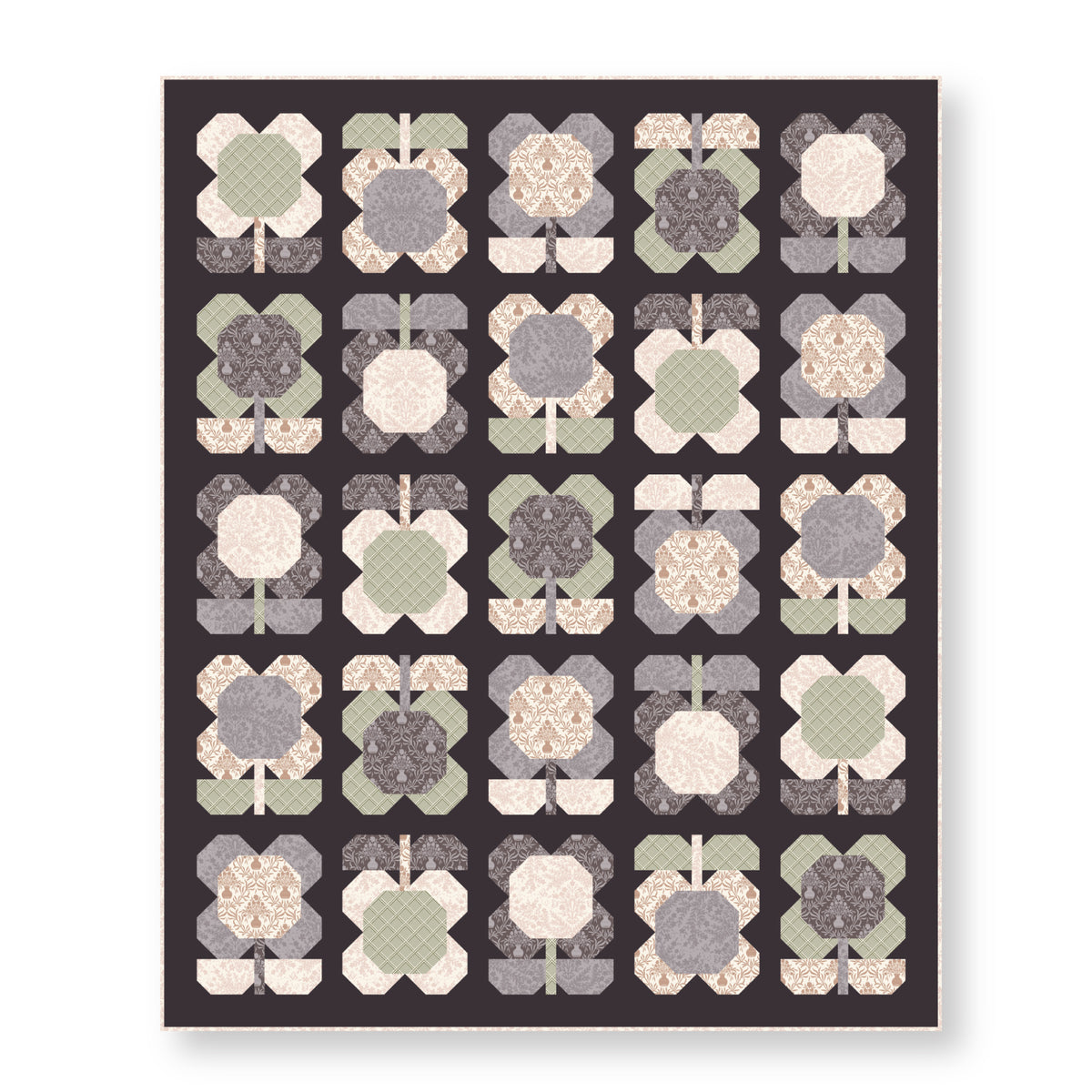 Hushed Rows - Lisee Ree Designs - Midwinter Memories - Cloud 9 Fabrics - Organic Cotton Poplin