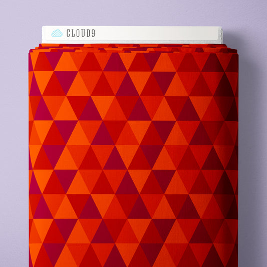 Triangles - Red/Orange - Jojulein Design - Foxwood - Cloud 9 Fabrics - Organic Cotton Poplin