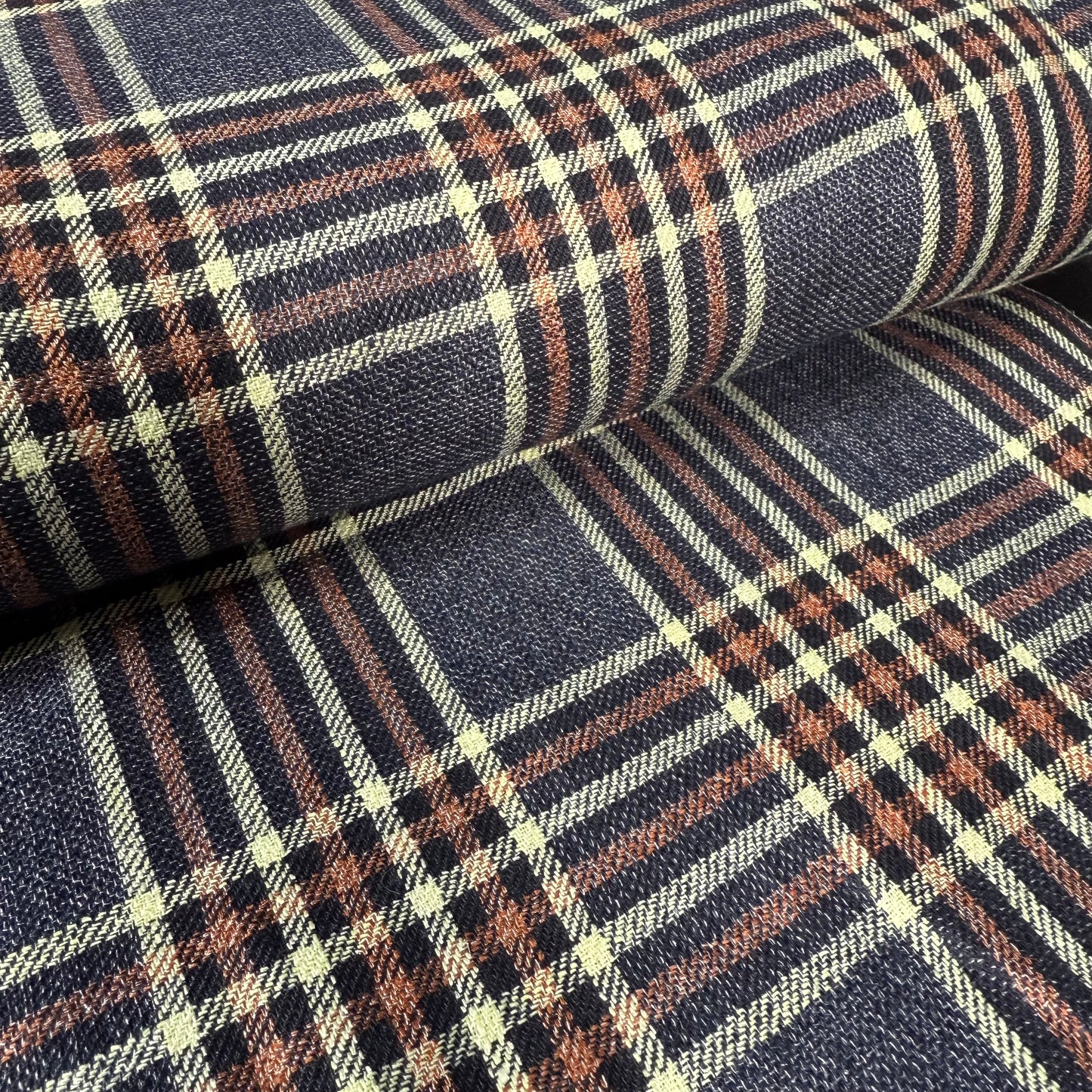 Oxford Row Linen Cotton Check "Luxury Brand Deadstock" Shirting / Suiting - Made in Italy