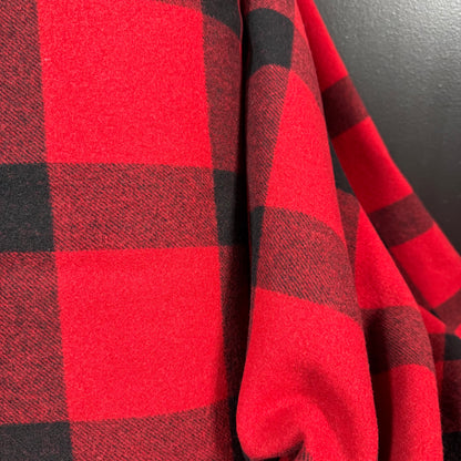Northwoods Red Check Wool Suiting / Coating - Made in Italy