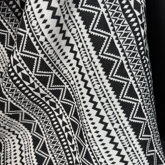 The Compass Weave Collection - Jacquard Tapestry - Black/Natural White