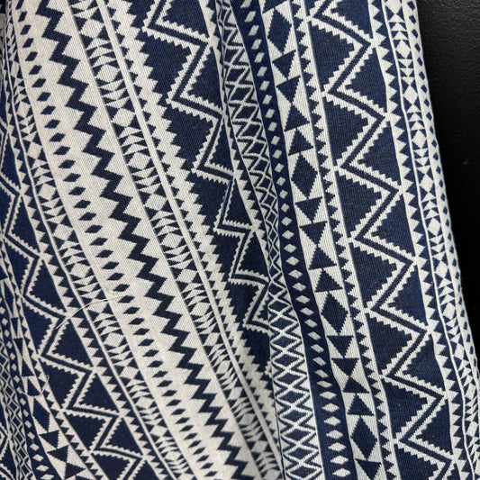 The Compass Weave Collection - Jacquard Tapestry - Navy/White