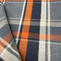 Heavy Weight Plaid Flannel - Greys/Orange/Black/Cream  (Deadstock)