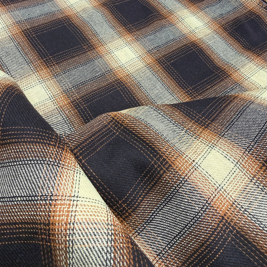 Shirt Weight Plaid Flannel - Brown/Cream/Rust (Deadstock)